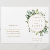 Programme de cérémonie de Mariage Botanical Gold G (Devant)