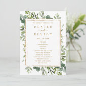 Programme de cérémonie de Mariage Botanical Gold G (Debout devant)