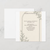 Programme de cérémonie de mariage botanique olive (Devant / Derrière)