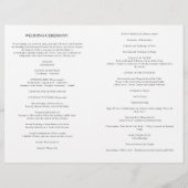 Programme de cérémonie de mariage catholique avec (Dos)