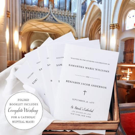 Programme de cérémonie de mariage catholique avec