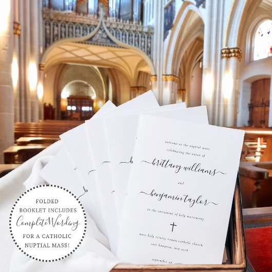 Programme de cérémonie de mariage catholique avec