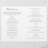 Programme de cérémonie de mariage catholique avec  (Dos)