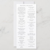 Programme de cérémonie de mariage catholique blanc (Dos)