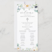 Programme de cérémonie de mariage catholique blanc (Devant)