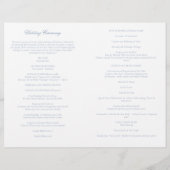 Programme de cérémonie de mariage catholique de me (Dos)