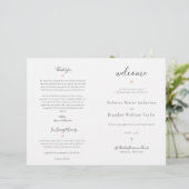 Programme de cérémonie de mariage catholique de Re (Debout devant)
