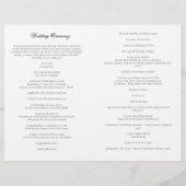 Programme de cérémonie de mariage catholique de Sa (Dos)