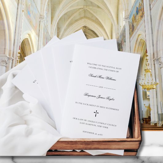 Programme de cérémonie de mariage catholique de Sa