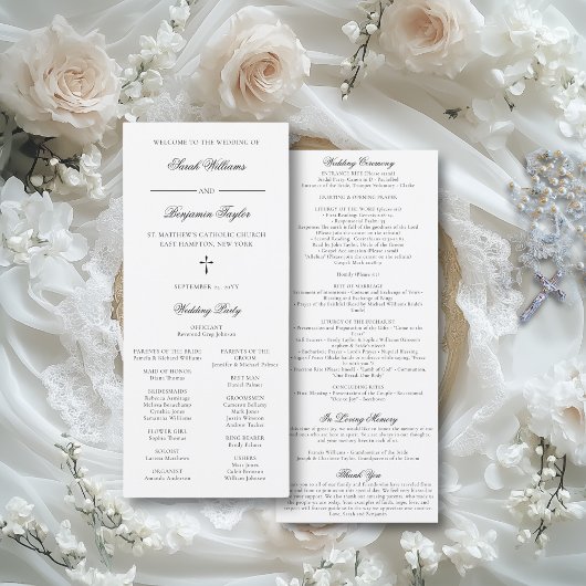 Programme de cérémonie de mariage catholique de Sa