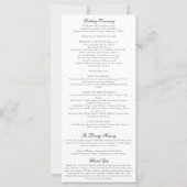 Programme de cérémonie de mariage catholique de Sa (Dos)
