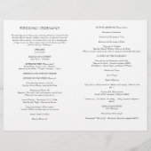 Programme de cérémonie de mariage catholique de Sa (Dos)