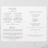 Programme de cérémonie de mariage catholique éléga (Devant)
