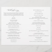 Programme de cérémonie de mariage catholique éléga (Dos)