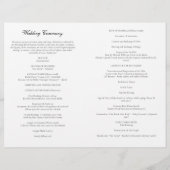 Programme de cérémonie de mariage catholique éléga (Dos)