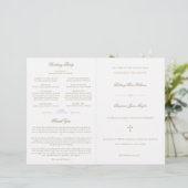 Programme de cérémonie de mariage catholique en or (Debout devant)