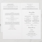 Programme de cérémonie de mariage catholique gris (Devant / Derrière)