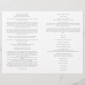 Programme de cérémonie de mariage catholique gris (Dos)