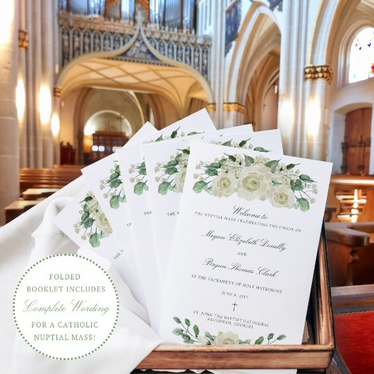 Programme de cérémonie de mariage catholique Megan