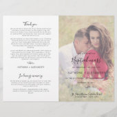 Programme de cérémonie de mariage catholique Natas (Devant)