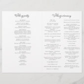 Programme de cérémonie de mariage catholique Natas (Dos)