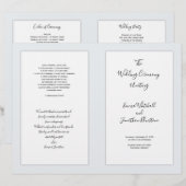 Programme de cérémonie de mariage catholique plié (Devant / Derrière)