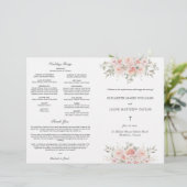 Programme de cérémonie de mariage catholique rose (Debout devant)