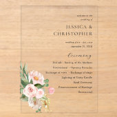 Programme de cérémonie de mariage Champagne et flo (Recto)
