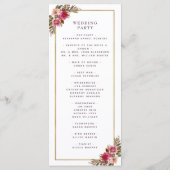 Programme de Cérémonie de Mariage Chic Aquarelle v (Dos)