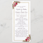 Programme de Cérémonie de Mariage Chic Aquarelle v (Devant)