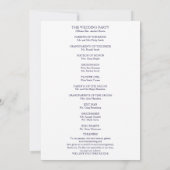 Programme de cérémonie de mariage chic bleu marine (Dos)