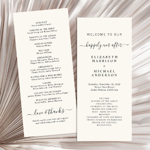 Programme de cérémonie de mariage Chic Cream