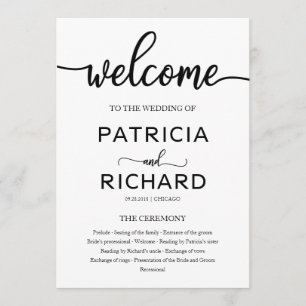 Programme de cérémonie de mariage chic ordre du se