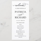 Programme de cérémonie de mariage Chic Script (Devant)