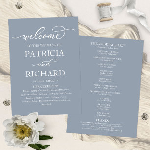 Programme de cérémonie de mariage Chic Script Dust