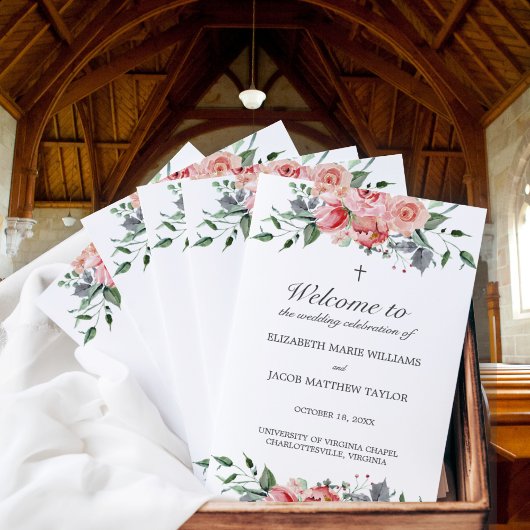 Programme de cérémonie de mariage chrétien Elizabe