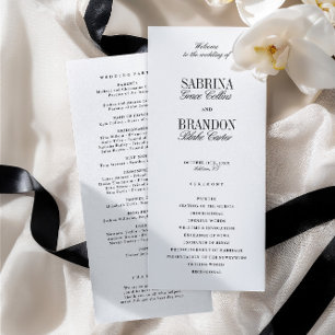 Programme de cérémonie de mariage classique modern
