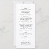 Programme de cérémonie de mariage classique modern (Dos)