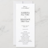 Programme de cérémonie de mariage classique modern (Devant)