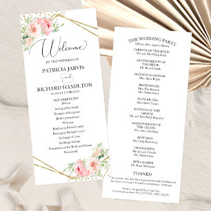 Programme de cérémonie de Mariage d'accueil Floral