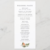 Programme de cérémonie de mariage dans un élégant  (Dos)