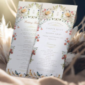 Programme de cérémonie de mariage dans un jardin v