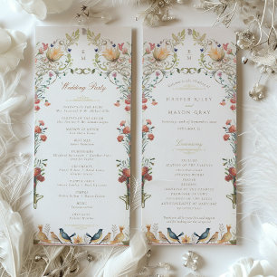 Programme de cérémonie de mariage dans un jardin v