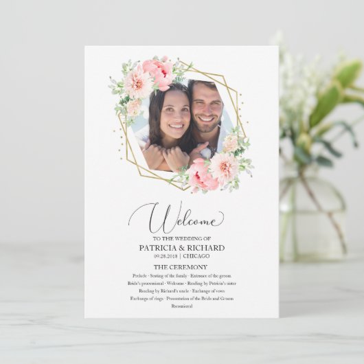 Programme de cérémonie de Mariage de bienvenue Blu (Debout devant)