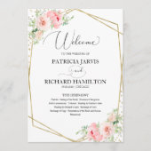 Programme de cérémonie de mariage de bienvenue Élé (Devant)