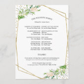 Programme de cérémonie de mariage de bienvenue Élé (Dos)
