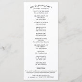 Programme de cérémonie de mariage de bienvenue Ver (Dos)