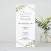 Programme de cérémonie de mariage de bienvenue Ver (Debout devant)