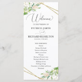 Programme de cérémonie de mariage de bienvenue Ver (Devant)
