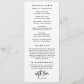 Programme de cérémonie de Mariage de charme brossé (Dos)